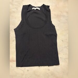 Zara Charcoal Ribbed Tank Top